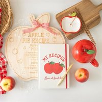 Apple Pie Recipe Serving Board Rustic Kitchen Decor Gift - Brown