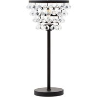 Hutchinson Clear Crystal Table Lamp with Black Metal - Black