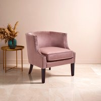 Larissa Pink Velvet Studded Chair - Pink