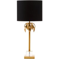 Herta Gold Finish Palm Tree Design Table Lamp - Gold