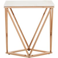 Allure Rectangular Champagne End Table - Gold