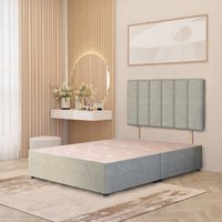 Linen Fabric Divan Bed Base with 32" Austin Headboard Storage Drawer Options - Sage / 0 / Double