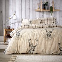 Highland Stag Duvet Set - Natural / Double