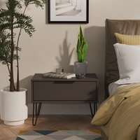 Hong Kong C Ready Assembled 1 Drawer Side Table - Graphite