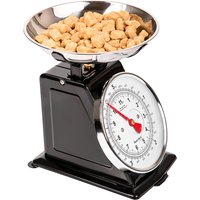 Mechanical 5kg Kitchen Scale Stainless Steel Bowl Large Analogue Dial - Black