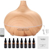 Ultrasonic Essential Oil Diffuser with Wood Grain Finish - Natural Wood