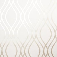 Camden Wave Wallpaper in Neutral and Gold - Gold