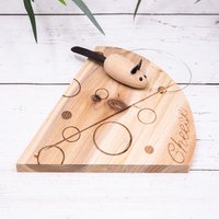Small Wooden Cheese Board with Mouse Wire Cutter - Natural