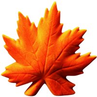 Four Candle Orange Flocked Ceramic Maple Leaf Decoration 15.2cm