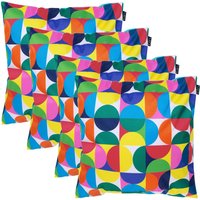 icon Circle Geometric Print Indoor-Outdoor Cushion, Pack of 4, Multicolour