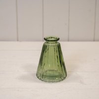 KDMD Vintage Green Ribbed Glass Bottle - Large