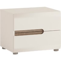 Jonas & James Lecce Two Drawer Bedside Cabinet - White & Oak