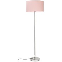 Charlie Silver Floor Lamp Large Pink Shade - Silver