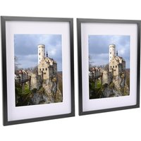 Photo Frames with White A4 Mount - A3 (12x17") - Pack of 2 - Black