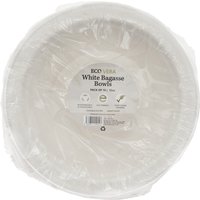 Pack of 10 Bagasse Bowls - White / 16cm