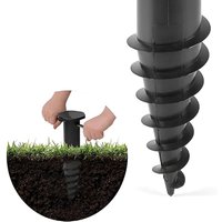 Rotary Airer Ground Plastic Screw Spike - Black