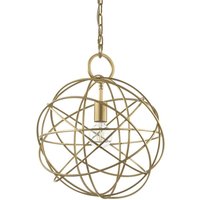 Konse 1 Light Spherical Ceiling Pendant - Gold