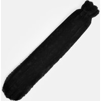 Extra Long Faux Fur Soft Ribbed Hot Water Bottle - Black