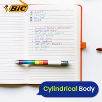 BIC 4 Colours Rainbow Pens 1.0mm Retractable Pack of 3 - blue, black, red, and green
