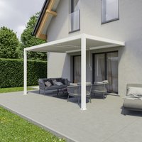 Agadon Wall Mounted Aluminium Pergola Shading System - White / 300 x 400 cm