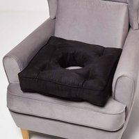 Faux Suede Coccyx Cushion - Black