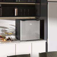 HOMCOM 46 Litre Table Top Fridge Mini Fridge with Chiller Box - Silver / ABSCopperPSSteel