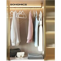 SONGMICS Non-slip Velvet Clothes Hangers with Tie Bar - White / 30