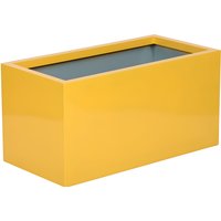 Galvanised Zinc Trough Planter with Drainage Hole - Yellow