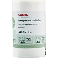 Cooks Professional Biodegradable Bin Bags 30-35L - White / 25