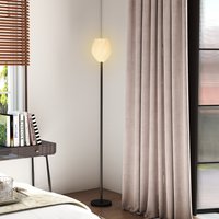 HOMCOM 3D Printed Floor Lamp with Rose Lampshade - White / No