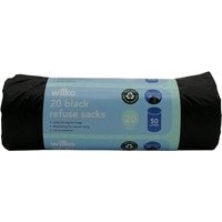 Pack of 20 Drawstring Refuse Sacks 50L