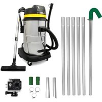 Gutter Cleaning System 50L Industrial Wet Dry Vacuum Kit with Camera - Silver