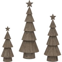 Large Rustic Bough Tree with Star Seasonal Woodland Decor - Light Brown