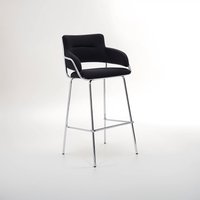 Tamzin Black Velvet Bar Chair - Black