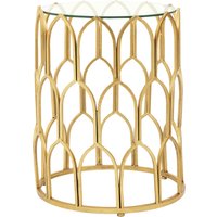 Merlin Gold Leaf Side Table - Gold