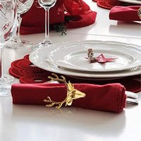 4 Pack of Christmas Deer Napkin Holders - Gold