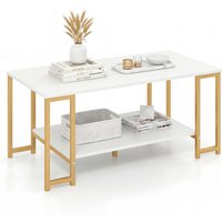 2-Tier Living Room Coffee Table - White