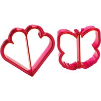 Sucre Butterfly and Heart Sandwich Cutters - Pink