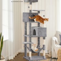 191cm Light Grey Multi Level Cat Tree - Grey