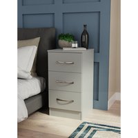 Avon Ready Assembled 3 Drawer Bedside Cabinet - Dusk Grey