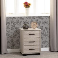 Oliver 3 Drawer Bedside - Light Oak