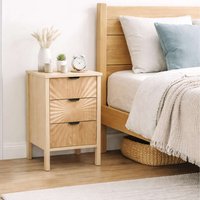 Solstice 3 Drawer Bedside Cabinet Chest Table Light Oak - Oak