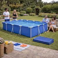 Rectangular 9ft Steel Frame Pool Set - Blue