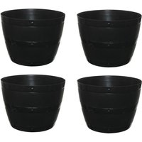 Black Barrel Planter 34cm - Black / 4