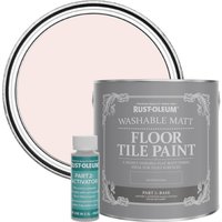 Rust-Oleum Washable Matt Floor Tile Paint - China Rose 2.5L - Pink