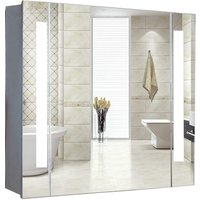 Yohood, Yohood Bathroom LED Illuminated Mirror Cabinet - Silver Yohood, Yohood Bathroom LED Illuminated Mirror Cabinet - Silver
