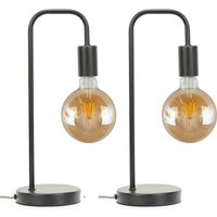 Bronx Curved Stem Table Lamps - Set of 2 - Black