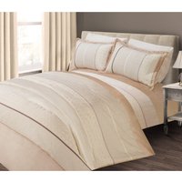 Luxury Jacquard Geometric Duvet Cover and Pillowcase Set - Cream / Single