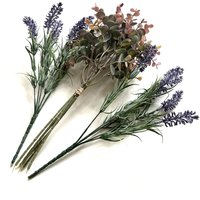 Artificial Plant Flower 3pc Pack Lavender and Purple Eucalyptus - Purple