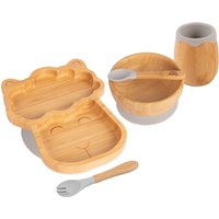 5pc Bamboo Llama Baby Weaning Set - Grey